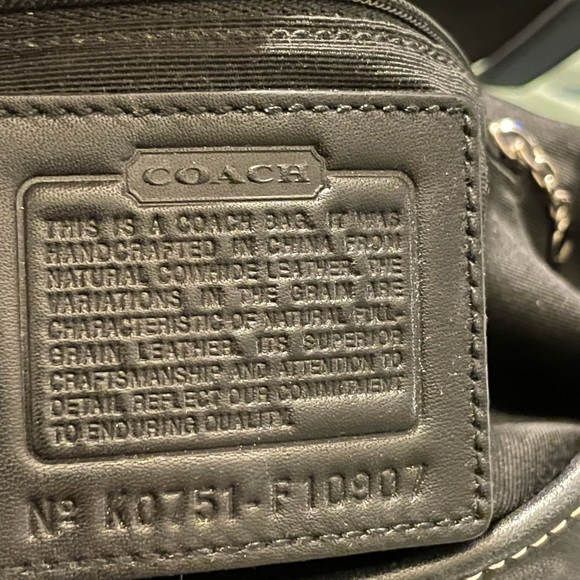 Coach Black Pebbled Leather Hobo Handbag - Picture 5 of 5